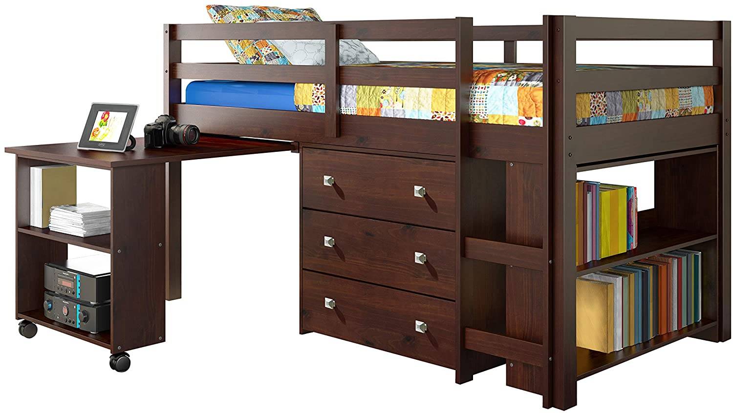bunk bed with desk