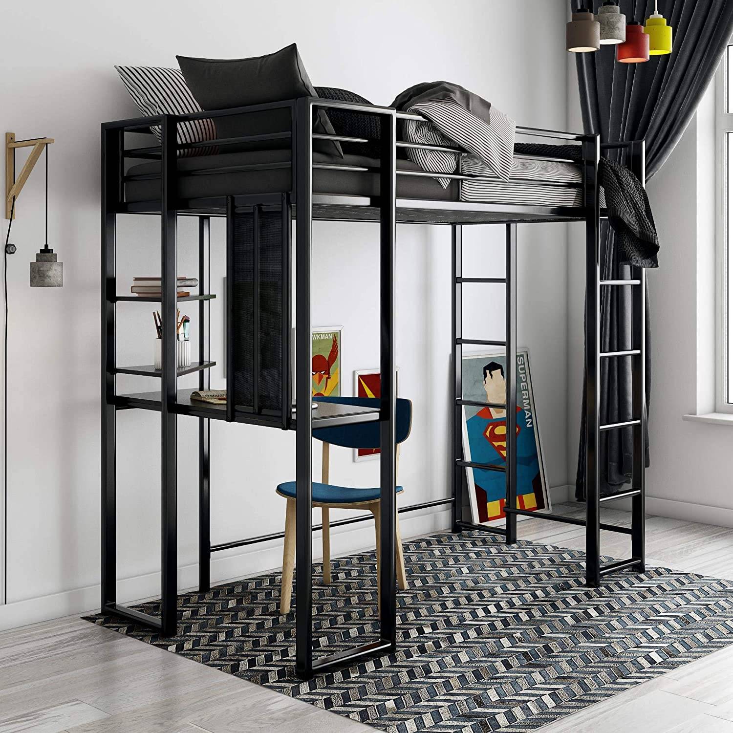 kids loft bed with desk