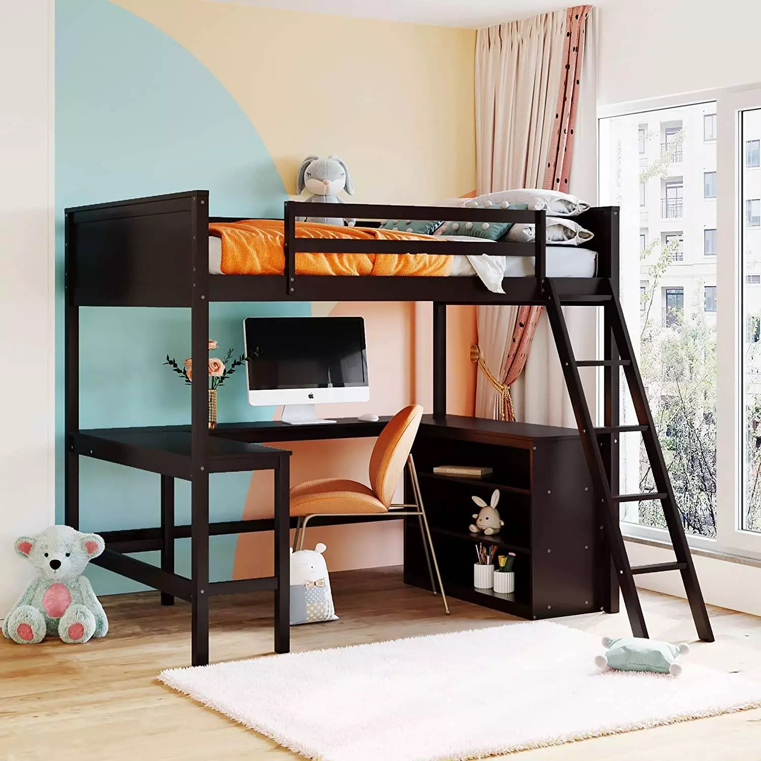 Full Size Loft Bed With Desk