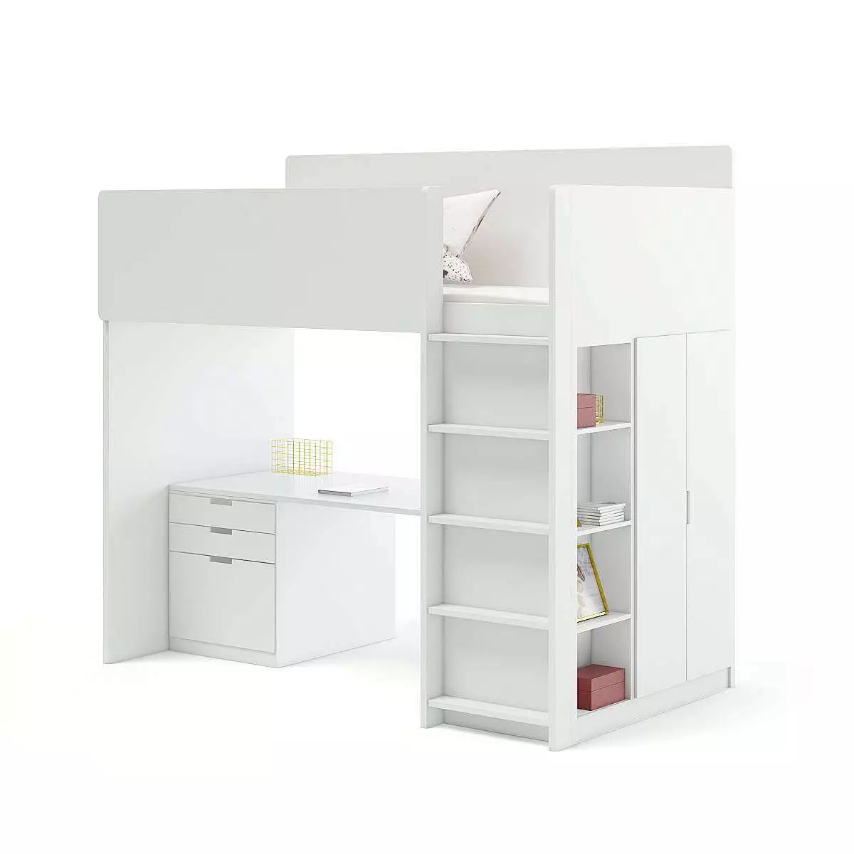 White Loft Bed