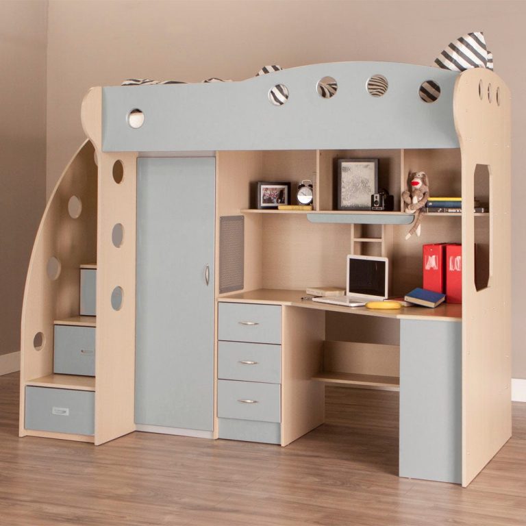 Bunk Bed With Desk And Storage