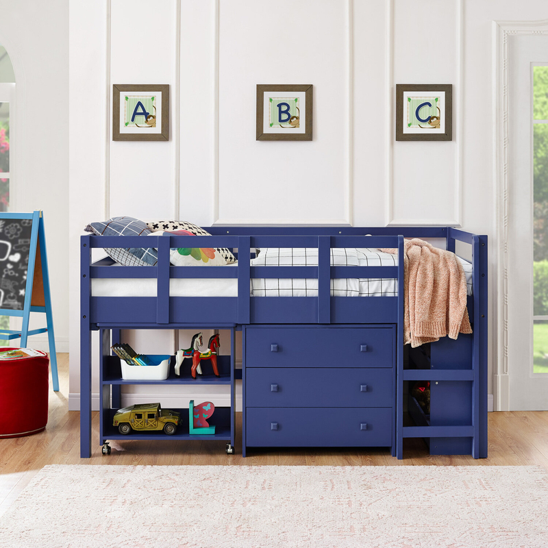 Naomi Home Twin Size Loft Bed With Desk