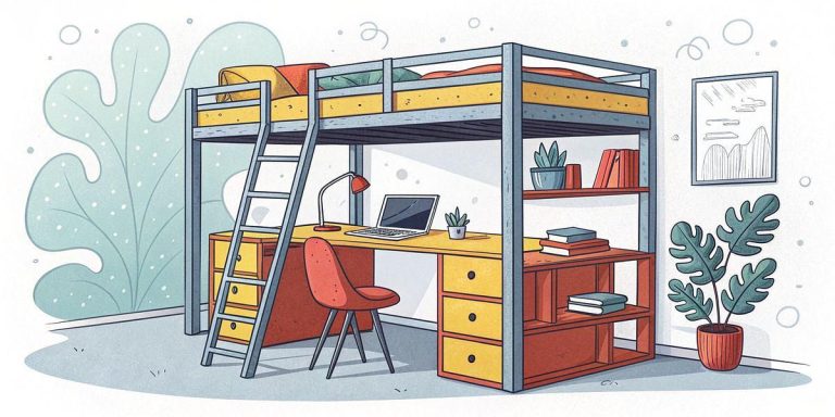 Create a Functional Space: Loft Beds with Desks and Storage